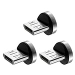 AXFEE Têtes Magnétique, 3PCS Connecteur Magnétique de Micro USB, Bouchon Anti-poussière, Adaptateur Connecteur pour Câble de Charge Magnétique (Sans Cordons)