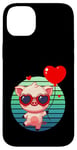 Coque pour iPhone 14 Plus Saint Valentin Porcinet Cœur Amoureux Amour Ballon Mignon