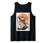 Ninja Cat Riding Tiger - Japanese Samurai Art in Manga Style Tank Top