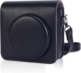 Sac pour Appareil Photo instantané Compatible avec l'appareil Photo instantané Instax Square SQ40, Sac pour Appareil Photo en Cuir PU Souple et bandoulière (Noir)