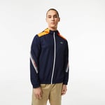 Veste à capuche homme Lacoste Tennis en polyester recyclé Taille 62 - XXL Bleu Marine/orange/blanc/orange/blanc