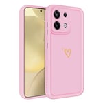 ChoosEU Coque pour Xiaomi Redmi Note 13 5G Silicone Etui avec Élégant Mignon Amour Motif Soft TPU Étui Fine Housse pour Filles Femmes Garçons Hommes de Protection Antichoc Souple Case - Rose