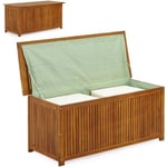 CASARIA® Coffre de rangement en bois d'acacia ca. 300L extérieur jardin avec bâche intérieure rangement boîte caisson