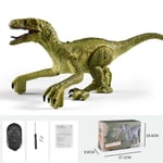 RC Dinosaurie Leksak Blå Velociraptor Fjärrkontroll Dinosaurie Leksaker för Pojkar Jurassic World Raptor Dinozauriepresenter för Barn A1-Grön