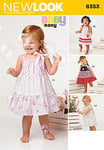 New Look Sewing Pattern 6353: Babies' Dresses and Panties, Size A, Multicolor, A (NB-S-M-L)