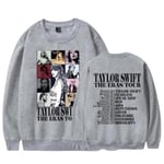 Taylor Swift The Eras Tour Tröja Långärmad Casual Jumper Pullover Toppar Fans Presenter För Män Kvinnor Vänner Gray XL