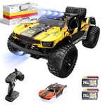 DEERC Voiture télécommandée 1:10 avec lumières RC Voiture 48km/h 4WD Offroad Hobby Grade Monster Crawler avec 2 Batteries 40 Minutes d'autonomie 2 Coques de Voiture pour Adultes, Enfants (9201E)…