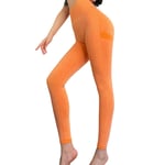 fuchsiaan Femmes Yoga Pantalons Fitness Collants Sexy Taille Haute Hip Lift Slim Extensible Respirant Mode Impression Fitness Leggings Push Up Fitness Pants Pêche Hips Orange L