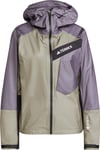 Adidas Women's Terrex Techrock Light GORE-TEX Active Rain Jacket Olive Strata/Aurora Black, M