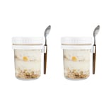 Overnight Oats Jars, with Lid and Spoon,10 Oz Cereal, Milk, Vegetable and8826