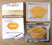 Balance - 2 x Gold+Marine Collagen hydrogel Lip Masks. Bashed box.