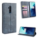 OnePlus Bofink Vintage 7T Pro leather kotelot - Sininen Tummansininen