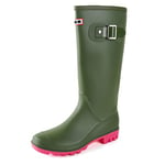 Foinledr Bottes de Pluie Femme Bottes Caoutchouc Femme Botte Bottes Pluie Femme Bottines de Pluie Botte Jardin Jardinage Rain Boots, Vert, 41 EU