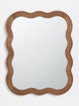 John Lewis Wiggle Wood Frame Wall Mirror, 75 x 60cm, Walnut Finish