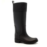 Tommy Hilfiger Bottes de Pluie Femme Rubber Long Boot Déperlantes, Noir (Black), 40