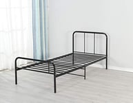 Cadre de Lit pour Matelas 140x190 cm en Metal Moderne + Solide Sommier en Metal - Adulte ou Enfant Couleur Noir - Muriel epaisseur du Metal +/- 0,75 mm