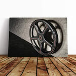 Big Box Art Canvas Print Wall Art Vintage Movie Film Reel (2) | Mounted and Stretched Box Frame Picture | Home Decor for Kitchen, Living, Dining Room, Bedroom, Hallway, Multi-Colour, 24x16 Inch