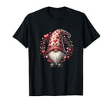 Love Gnome Valentines Day Wreath For Her With Cute Hearts T-Shirt