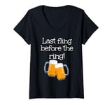 Womens Cheers on the last fling outfit for boys and men V-Neck T-Shirt