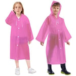 Vicloon Lot de 2 Poncho de Pluie Imperméable pour Enfant, Réutilisable EVA Imperméable Enfant Capuchon Vêtements de Pluie, Pour voyage, randonnée, Va à L'école, Equitation, Taille Unique