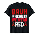 Red Ribbon Week Shirt for Kids Boys Bruh In October Wear Red T-Shirt