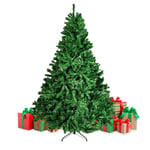 Sapin de Noël 210 cm très touffu avec 1544 Branches en Format charnière Pin de Noël PVC Vert 210 cm