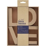 Papermania Docrafts 3D Letters Box of 4 - Love, Brown