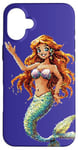 iPhone 16 Plus Charming Retro-Style Mermaid in Pixel Art for Kids Case