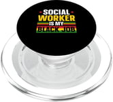 Social Worker Is My Black Job Pride Afro-Américain PopSockets PopGrip pour MagSafe