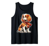 Cavalier King Charles Spaniel Dog Scarf Pumpkin Thanksgiving Tank Top