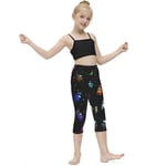 Am-ong Us Girl's Legging Tights Trousers Cute Leggings for Kids Trendy Slim Cropped Pants for Sports Yoga Home 7-9Y