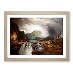 The Wilds Of Lake Superior By Thomas Moran Classic Painting Framed Wall Art Print, Ready to Hang Picture for Living Room Bedroom Home Office Décor, Oak A4 (34 x 25 cm)