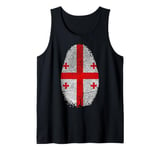 Georgia Flag Fingerprint Georgian Gift for Georgians Tank Top