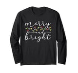 Funny Merry and Bright Christmas Lights Xmas Holiday Pajama Long Sleeve T-Shirt