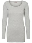 Vero Moda Women's Vmmaxi My Soft U-neck Noos Long Sleeve Top, Grey (Light Grey Melange), 40 UK