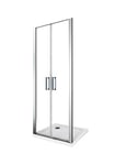 Laneri Porte de douche Saloon Ouverture battante Chrome Anticalcaire 97-101 cm