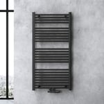 Sogood - doporro Radiateur de Salle de Bain Sèche-Serviette 120x60cm Radiateur Tubulaire Vertical Chauffage à Eau Chaude Gris-Noir