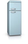 Swan SR11010BLN Retro Top Mounted Fridge Freezer with 70/30 Split, A+ Energy Rated, 3 Adjustable Shelves, Blue