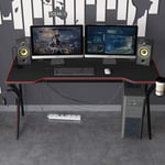 Soges - Bureau Gaming 160cm Informatique Ordinateur Gamer Pro Bureau de Jeu Table avec Tapis de Souris à Couverture complète Noir