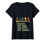 Womens Coach The Man The Myth The Legend Hockey V-Neck T-Shirt