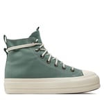 Tygskor Converse Chuck Taylor All Star Lift Platform Play On Utility A08864C Grön