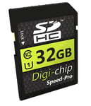 Digi-Chip 32 GO 32GB UHS-1 Class 10 SD SDHC Carte Mémoire pour Sony Cybershot RX-100 III, RX-10 II & RX-100 IV