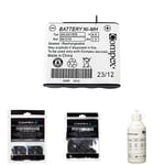 Compex Batterie Standard Ni-MH, 4H-AA 1500 à 4 cellules, Coloris aléatoire + Sachet de 4 électrodes Noires 5x5 cm + Sachet de 2 électrodes Noires 5x10 cm - 2 Snaps + Gel conducteur 250 ML