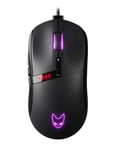 Oversteel - Invar USB Gaming Mouse, 12400 DPI ajustable, 9 boutons programmables, 10 modes d'illumination RGB, ultra léger, capteur optique ergonomique, PC/Mac, noir