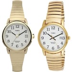 Timex Easy Reader Women's 25mm Expansion Band Watch T2H351 & Easy Reader 35mm Expansion Band Date Window Watch T2H301