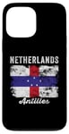 Coque pour iPhone 13 Pro Max Drapeau des Antilles néerlandaises vieilli