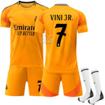 Xbi- 2425 Real Madrid Borta Fotbollströja Set Orange 7 VINI JR. #S