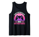 Easily Distracted by Video Games and Dogs Gamer Women Girls Tank Top