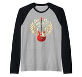 Let the Music Play Guitars Guitar Guitar Player Guitarist Raglan Baseball Tee