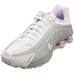 Nike Shox R4 Womens Fashion Trainers in White Silver - 7.5 UK